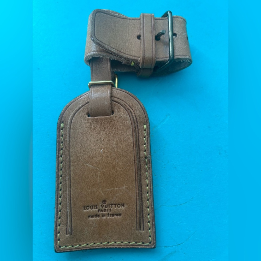 Louis Vuitton Dark Brown Leather Luggage Tag